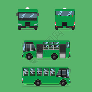 泰国深绿色公共汽车运输汽车车辆司机票价乘客公共汽车综合教练铁路长凳椅子凳子扶手椅座椅垫垫垫垫矢量图图片