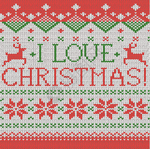 我爱圣诞节 斯堪的纳维亚无缝编织式与鹿刺绣织物手工手工业材料羊毛插图奇思妙想传统墙纸图片