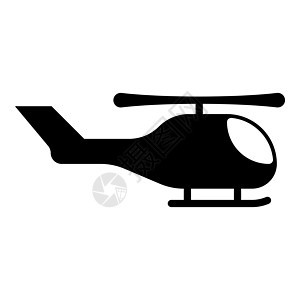 空中图标黑色矢量插图图像平面样式中的直升机斩波器背景图片