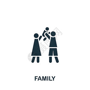家庭图标 用于模板 网页设计和信息图表的单色简单系列图标插图卡通片母亲女士团体婴儿童年社区成员夫妻背景图片