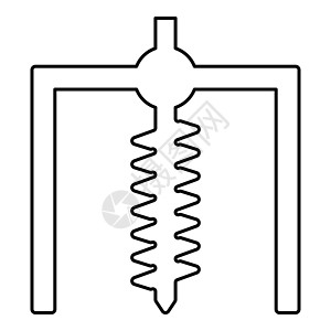 安装钻机符号采矿钻孔挖掘机地球螺旋钻大地测量工作等高线图标黑色矢量插图图像薄平面样式图片