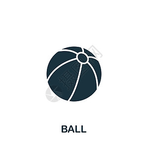 Ball 图标 用于模板 网络设计和信息图的单色简单球图标六边形排球海滩圆圈曲棍球水池插图网球艺术棒球图片