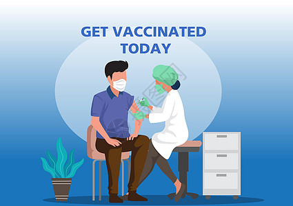 为公民设计疫苗接种的想法横幅疫苗接种时间-带有 COVID-19 疫苗的注射器和 QR 码疫苗接种图片