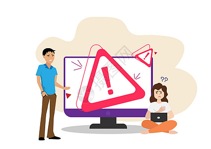 网页 横幅 演示文稿 社交媒体 文档 海报 404 错误网页的概念操作系统错误警告 平面样式卡通插图矢量图片
