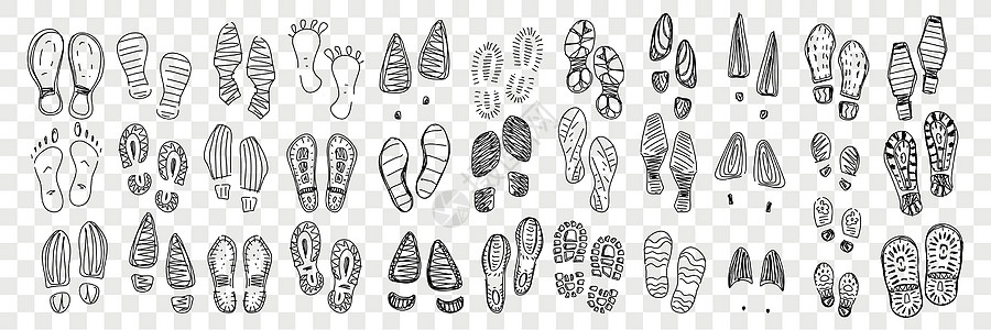 靴子和脚涂布的足印图片