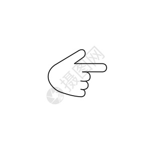 手用手指线图标 用于移动概念和网页设计的线性风格标志 指向手指右轮廓矢量图标 符号 标志插图 矢量图形光标网络电脑拇指商业信号艺图片