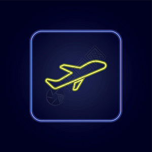 美丽的时尚色彩多彩的奈恩飞机图标  矢量天空航空公司辉光车辆客机飞机场航班乘客货物商业图片
