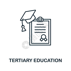 高等教育图标 来自大学收藏的线元素 用于网页设计 信息图表等的线性高等教育图标标志图片