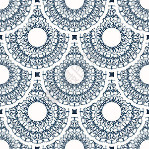 带有字母组合的豪华无缝图案 背景为白色和蓝色 适合打印 面纱插图波浪状艺术风格天蓝色纺织品墙纸植物群螺旋样本创造力图片
