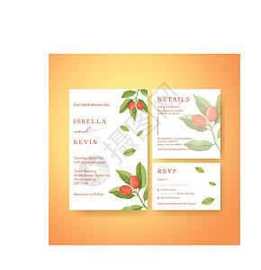 带有橙葡萄园概念的婚纱纸模板 水彩色香橼养分美食饮食营销插图问候语柚子广告橘味图片