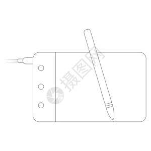 图形平板块和tylus大纲矢量图片