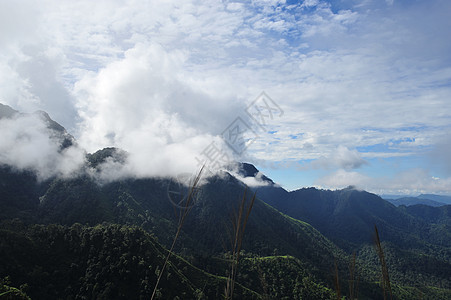 美丽的山地景观和云蓝的天空旅行天气天堂植物公园全景光束首脑岩石森林图片