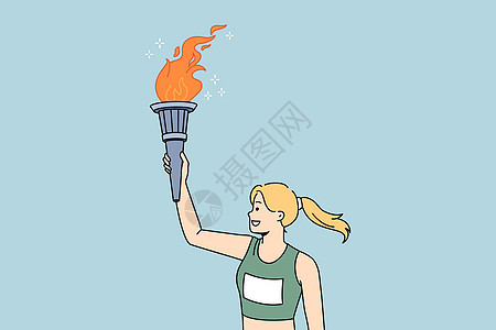 奥林匹克火灾和火焰概念图片
