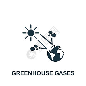温室气体图标 用于模板 网页设计和信息图表的单色简单图标二氧化碳工厂绿色活力全球气候空气排放家畜卡通片图片