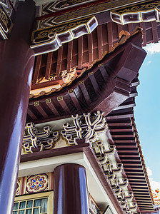 福光山寺的台湾庙宇式房顶建构地标地方宗教装饰寺庙风格佛教徒文化艺术建筑背景图片