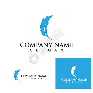 羽毛笔标志模板品牌白色商业公司标识横幅空白蓝色网络卡片图片