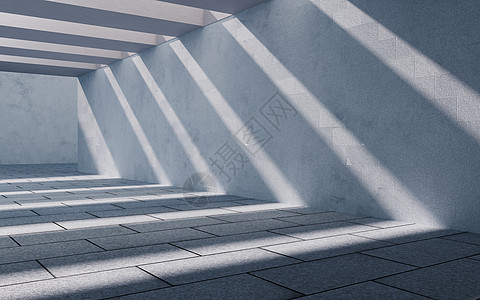 有阳光的混凝土建筑进来了 3D翻接地下室空白陈列室地面隧道建造工业阴影建筑学房间图片