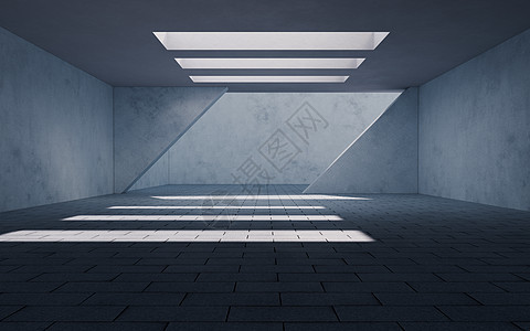 有阳光的混凝土建筑进来了 3D翻接灰色阴影隧道地下室建筑学空白地面水泥陈列室工业背景图片