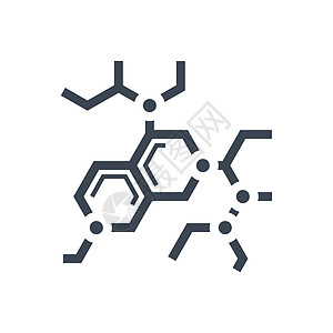 与分子相关的矢量 glyph 图标粒子微生物学生物网络研究化学品实验生物学字形制药图片