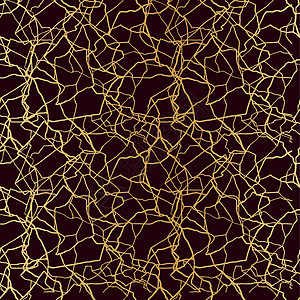 在黑暗的王室背景上 有着金线的细小碎片和不同碎片的无缝结构 艺术装饰石头维修线条横幅裂纹休息裂缝金子海报图片