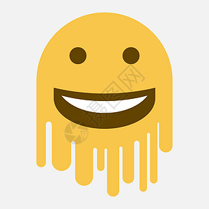 在白色背景上熔化 emoji 矢量图标图片