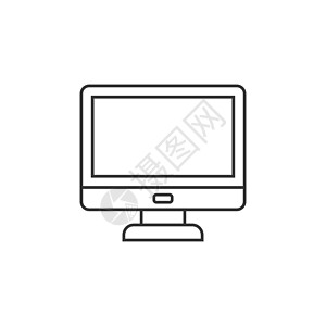 平面样式的个人电脑 桌面 pc 矢量图在孤立的背景上 监控显示标志的经营理念老鼠空白笔记本商业屏幕网站技术办公室互联网整块图片