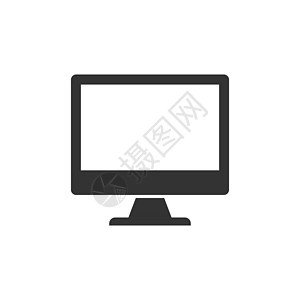平面样式的个人电脑 桌面 pc 矢量图在孤立的背景上 监控显示标志的经营理念网站笔记本办公室空白网络展示监视器白色商业屏幕图片