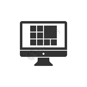 平面样式的个人电脑 桌面 pc 矢量图在孤立的背景上 监控显示标志的经营理念电气电子空白网站笔记本屏幕插图网络办公室商业图片