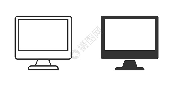 平面样式的个人电脑 桌面 pc 矢量图在孤立的背景上 监控显示标志的经营理念笔记本键盘办公室监视器空白老鼠白色互联网电子网站图片