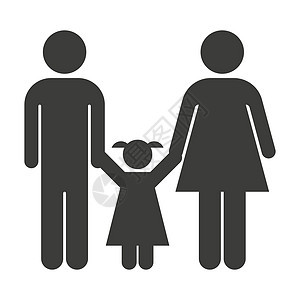 父母和女儿图标 家庭矢量符号插图女士父亲孩子妈妈孩子们女孩母亲丈夫男人图片