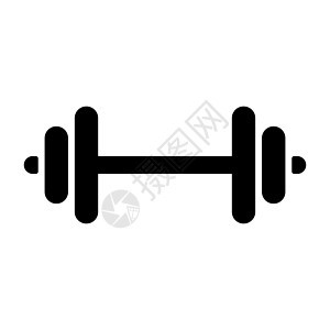 Dumbbell 图标 白色背景上的矢量符号图片