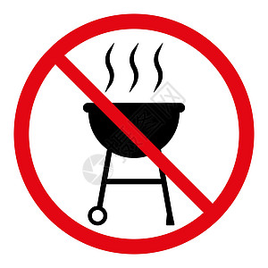 没有烤箱矢量符号 不允许 BBQ图片