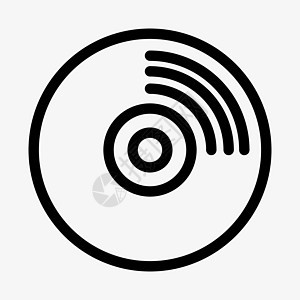 白色背景上的 CD 矢量图标 DVD 符号圆圈打碟机圆形数据贮存技术音乐留声机磁盘立体声图片