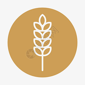 白背景上的 Barley 矢量图标圆图片