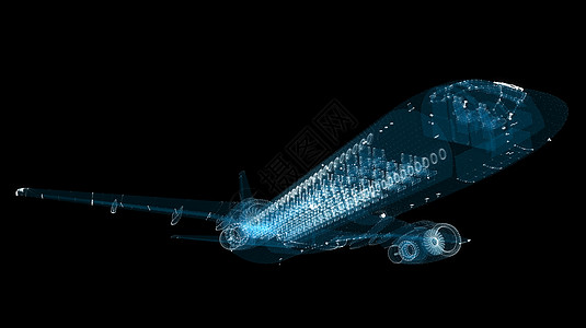 班机由光线组成 运输和技术概念是明线艺术飞机场飞机引擎天空网络乘客空气假期飞行图片