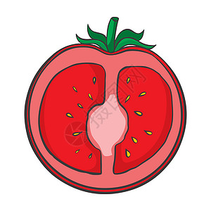 平式的番茄图标 孤立物体 番茄标志 农场蔬菜 有机食品植物标识果汁剪贴农业叶子生态插图饮食食物图片
