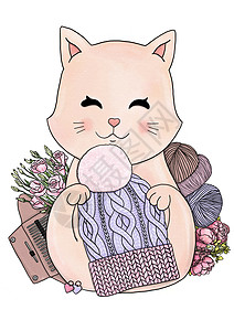 用编织的饰物 缝线球编织猫手工业猫咪工艺毛衣针织领带宠物针织帽衣服轰炸羊毛图片