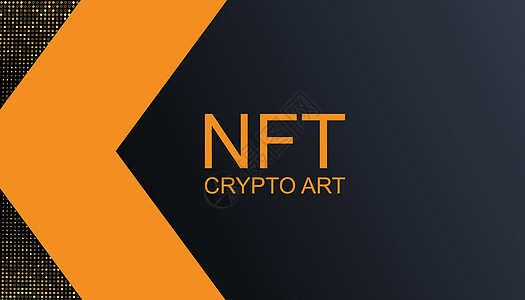 NFT 加密艺术背景 具有知识产权方面的横幅令牌 数字加密艺术中区块链技术中的 NFT 令牌货币交易投资密码插图艺术品交换金子贸图片