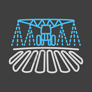 拖拉机浇水施肥场 ico黑色插图肥料农田机械植物灌溉场地农业栽培图片