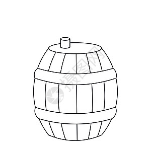 单元素 Barrel 用黑白绘制插图图片