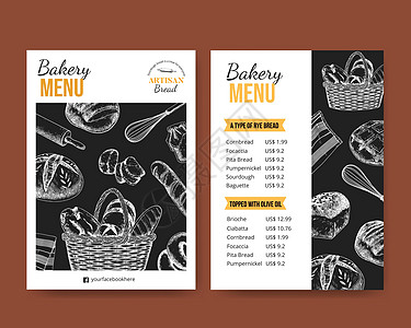 含有酸点概念的菜单模板 sketch 绘图样式烹饪产品小麦徽章插图食物面包师草图商业咖啡店图片