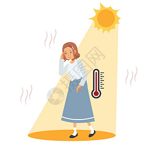 高温 炎热天气 夏令营和阳光晒伤会危及女性在烈日下的生命图片