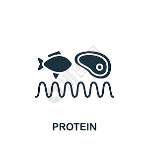 蛋白质图标 用于模板 网络设计和信息图的单色简单图标图片