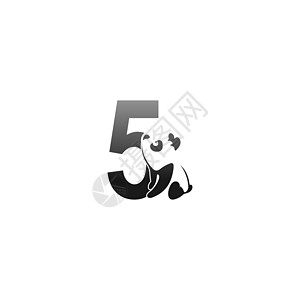 望5号图标的熊猫动物图示图片