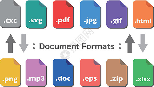 一套文档文件格式图标图片