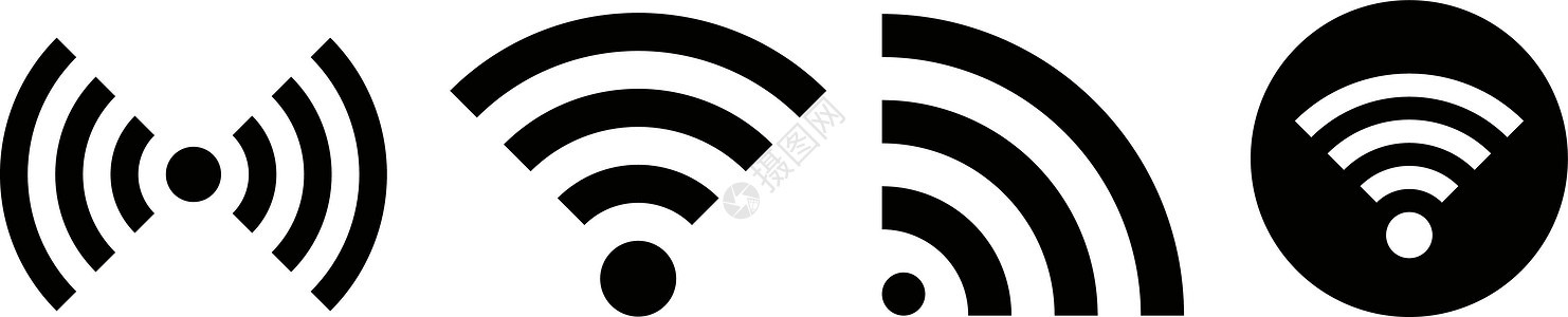 用于无线电和wifi 矢量的图标设置图片