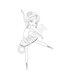美丽的芭蕾舞团 图形涂鸦图画 彩色书籍图片