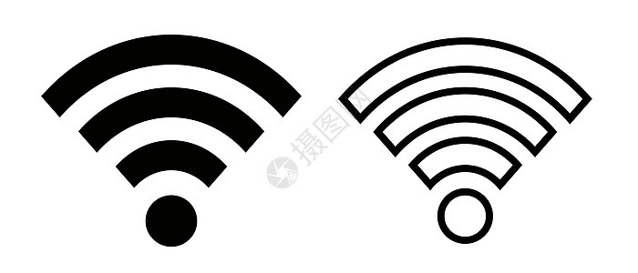 单色 wifi 图标集 矢量图片