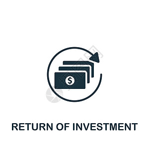 投资回报图标 用于模板 网络设计和信息图的单色简单图标收费商业转换基金交换经济兴趣货币支付首都图片