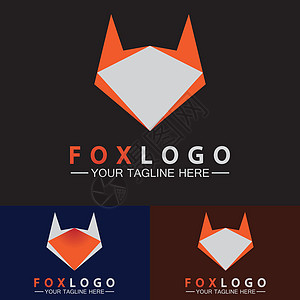 Fox 标志矢量插图设计模板狐狸身份吉祥物品牌艺术野生动物网络动物橙子荒野图片